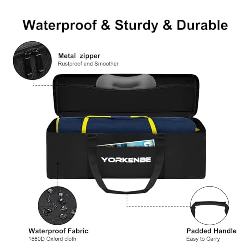 Camping Tent Bag, 28x11 Inch Tent Storage Replacement, 1680D Heavy Duty Waterproof Zipper Travel Duffel Sports Equipment Bag, with Large Mouth and Padded Handles (1)