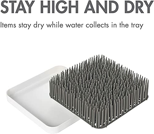Boon Grass Plastic Drying Rack - Modern Countertop Baby Bottle Organizer - 9.75 x 9.88 x 3.0 inches - Gray - color: Gray