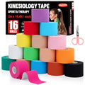 16 Rolls Kinesiology Tape, 16 Colors 2 inch x 16.4 Feet Kinetic Tape - color: 16 Colors