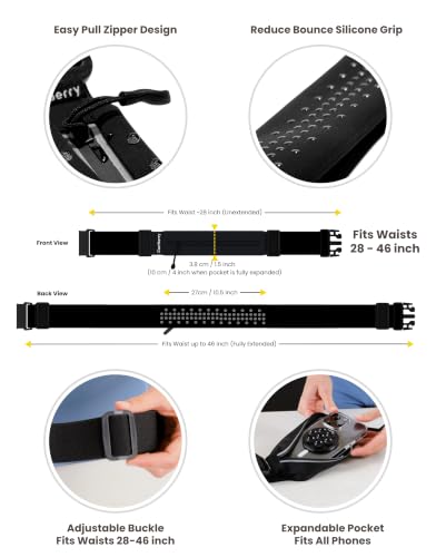 Slim Running Belt - Single Pocket Waterproof Phone Pouch - color: Neon (Single Pocket)