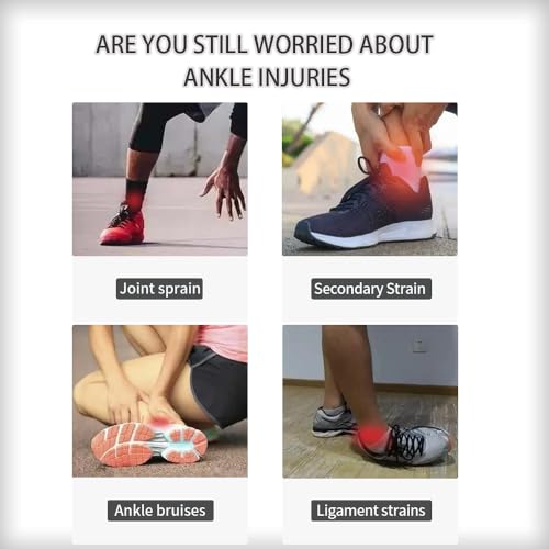Adjustable Ankle Brace 2-Pack Large – Breathable Compression Sleeve - size: Large