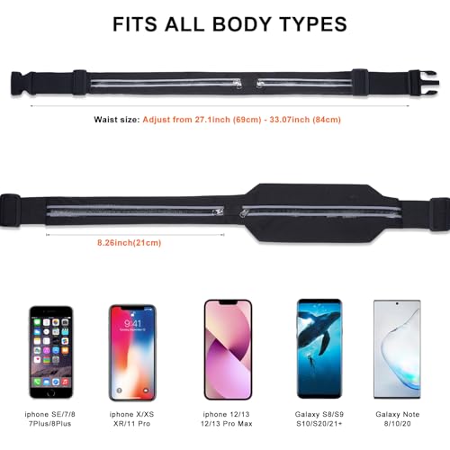 Running Belt for Women Men, Phone Holder for Running, Running Fanny Pack, Holder for Phone, Running Waist Pack, Expandable, Adjustable - color: NA-4 Black