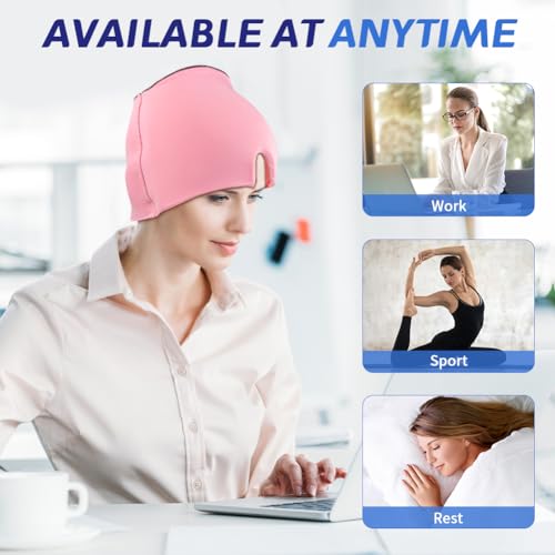 Migraine Relief Cap, Soothing Headache Ice Face Mask Products - color: 2pink