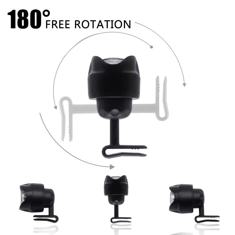 2 Pcs Rechargable Clip on Clog Headlights Lights Flashlights for Shoe,Waterproof Hands Free Flashlights with 3 Light Modes,Clip on Shoe Light Attachment Charm, Accessories for Camping,Cycling,Walking - color: -Black