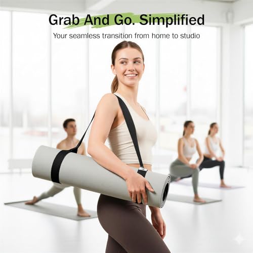Slim Panda Yoga Mat Strap, Adjustable Soft Cotton Carrier - color: Dark Gray, size: 72 inches