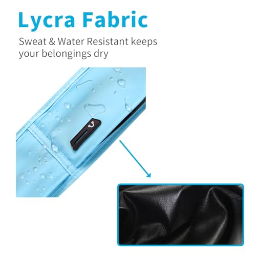 Running Hydration Belt with Water Bottle Holder for Men Women, Bounce-Free Phone Storage Waist Pack, Reflective Adjustable Marathon Belt for Jogging Trail Running,Fits All Phones (Light Blue) - color: Light Blue