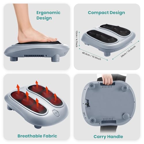 Nekteck Shiatsu Foot Massager with Heat for Plantar Fasciitis - color: Gray