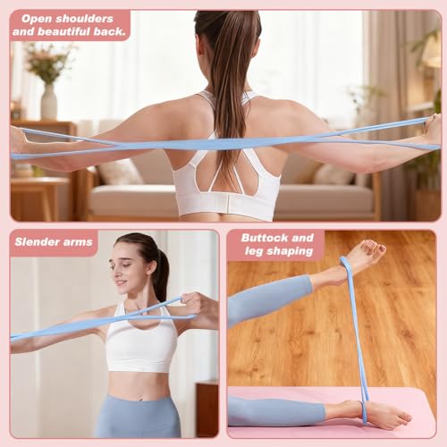 3PCS Figure 8 Resistance Bands Set with Handles, 15/25/35lb, Yoga Band