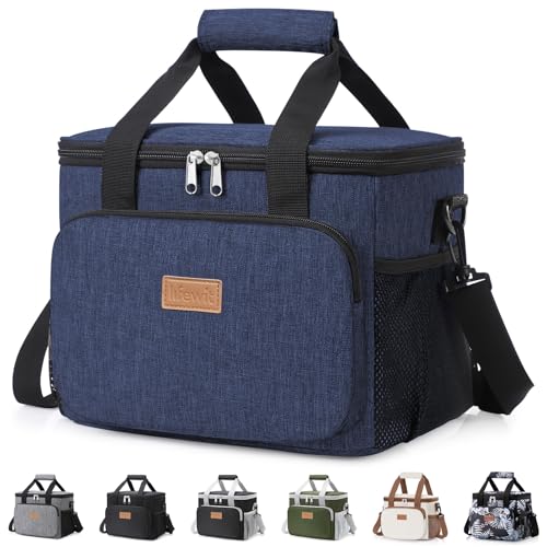 Lifewit Insulated Lunch Box for Men, Lunch Bag Cooler Women, 12-Can 9L - color: Dark Blue, size: Medium(9L)