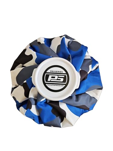 ProSeries - 9" Small Reusable Ice Bag (Blue Camo) - Hot and Cold Therapy for Injuries - Refillable Bag for Real Ice - Use on Head, Knee, Ankle, More - color: Blue Camo 9"