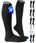 SB SOX Lite Compression Socks for Flying (15–20 mmHg) - color: Solid Black, size: S/M