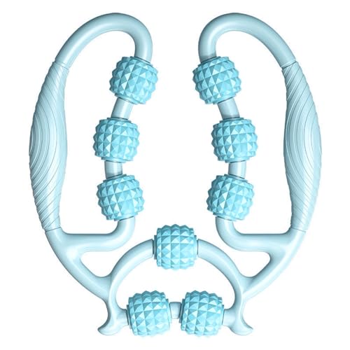 HEEPDD 9-Wheel Muscle Roller Massager, Deep Tissue Foam Roller for Thigh, Arms, Leg, Waist, Sky Blue - color: Sky Blue