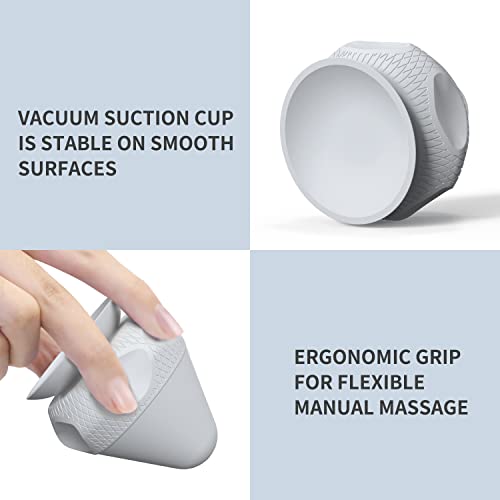 Mountable Self-Massage Ball Handfree with Suction Cup,Deep Tissue Back Sore Muscle Knot Massager,Myofascial Release,Manual Massage Balls, Foot Plantar Fasciitis, Back Stress Relief - Gray - color: Gray
