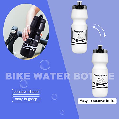 Bike Squeeze Water Bottles 24oz Bicycle Mtb Road Mountain Bottle - color: Black+Black, size: 2‑Pack