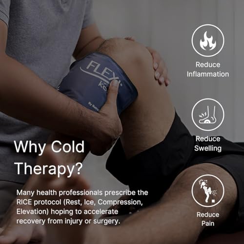 FlexiKold Ice Packs for Injuries Reusable with Straps – Cold Compress Gel Cold Pack, Ice Pack for Knee, – Flexible Medical Ice Wrap for Back, Shoulders, Legs, Muscle Pain – Standard – 2 Pk - style: Large 2-Pack