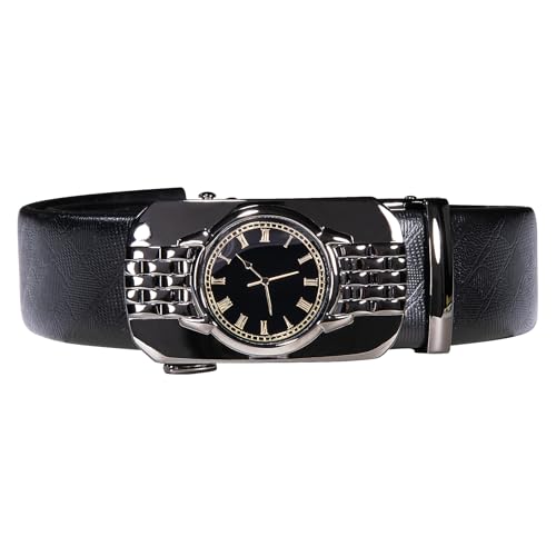 Dubulle Ratchet Belt for Men Leather Adjustable Designer Fashion Buckle - color: Black Watch, size: Adjustable Fit 22" to 38" Waist