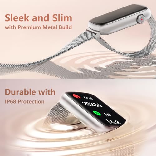 FITVII Slim Fitness Tracker with Blood Oxygen, Blood Pressure, 24/7 Heart Rate and Sleep Tracking, IP68 Waterproof Activity Trackers and Smart Watches with Step Tracker, Pedometer for Women Men - color: Silver