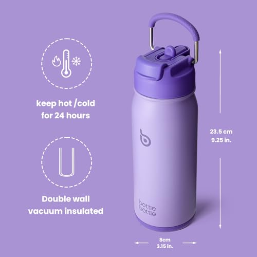 BOTTLE BOTTLE 16 oz Sports Water Bottle with Pills Holder Purple - color: purple