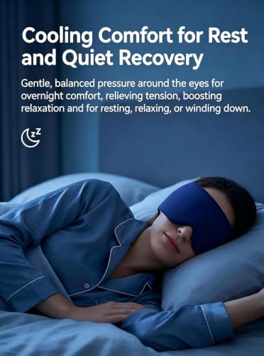 Cooling Gel Eye Mask for Puffy Eyes, Migraine & Headache Relief, Full Eye-Area Cold Compress for Eyes & Temples, FSA Eligible HSA Reusable Eye Ice Pack for Swelling & Post-Surgery Recovery - color: Blue