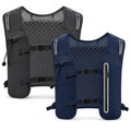 2 Pcs Running Vest for Women Men, Reflective Running Vest with Adjustable Waistband & Phone Pocket, Outdoor Pack Lightweight Breathable Backpack for Marathon Hiking - color: Dark Gray, Navy Blue
