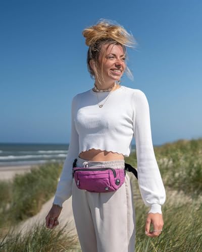 WATERFLY Small Fanny Pack Crossbody Lightweight Waist Bag for Woman Man - color: Pure Black