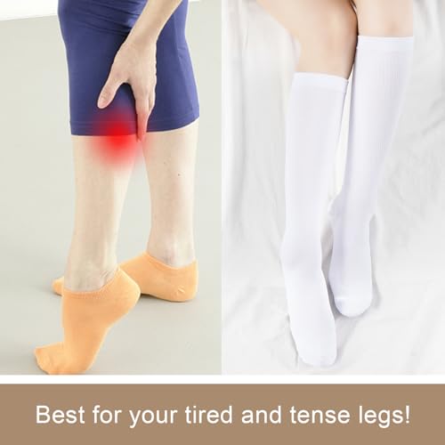 Junely Compression Socks for Women Knee High Socks White