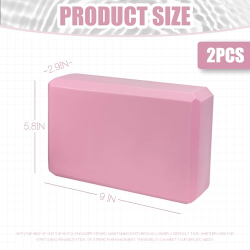 Septo 2 Pcs Yoga Blocks, 9x6x3 Inch Foam Blocks for Pilates - color: Pink