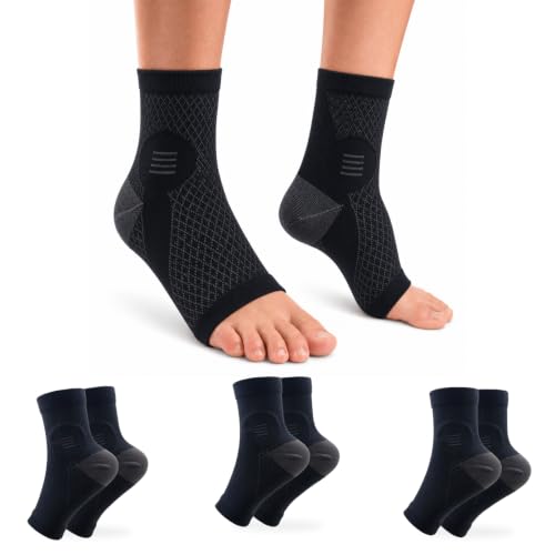 3 Pairs Neuropathy Socks for Women and Men, Toeless Compression Socks - color: Black(3pcs), size: Small