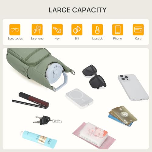 Telena Water Bottle Holder with Strap RFID Crossbody Bags for Women - color: Antique Green