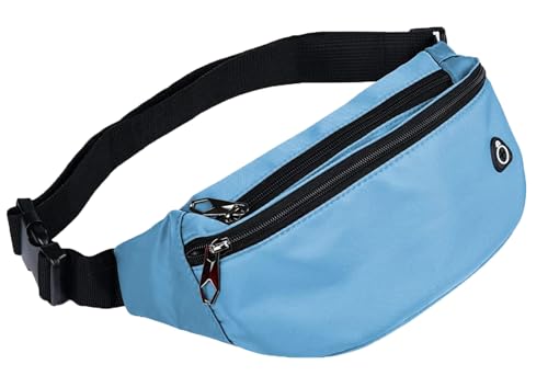 Fanny Packs for Men and Women Water-Repellent Sports Waist Pack Bag - color: 1pack-Sky Blue