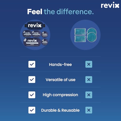 REVIX Ice Packs for Injuries, 5 Pack Hot & Cold Gel for Knee & Back, Navy - style: Navy-5 Pack