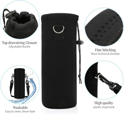 Neoprene Water Bottle Carrier Bag with Adjustable Strap, Insulated Bottle Holder for 24oz Bottles, Lightweight & Washable Bottle Sling for Walking, Hiking, Gym - color: XM-SHT-001