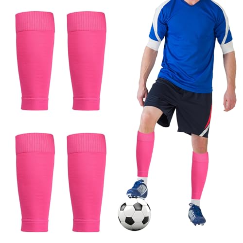 2 Pack Pro Soccer Leg Sleeves Socks/Compression for Calf - over the calf,ootball, baseball, basketball,rugby - color: Pink