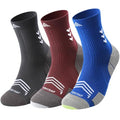Mens Compression Running Socks: 360° Targeted Support Secure Fit - color: C-gray Red Blue, size: 13-16