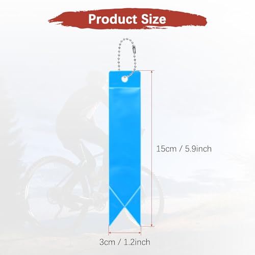 Safety Reflector Pendants - Reflective Safety Keychain Gear with Chain Use for Backpack & Running & Cycling - color: Lake Blue