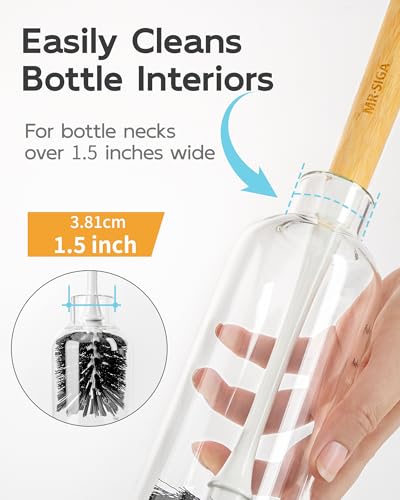 MR.SIGA Water Bottle Brush, Long Handle Bottle Brush for Sports Bottles - color: White