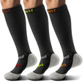 BULLIANT Men's Cushioned Compression Knee High Sports Recovery Socks 3Pack - color: 3pairs-black8394, size: Large-X-Large