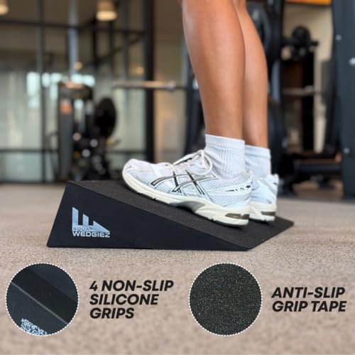 SquatWedgiez SumoWedgie Squat Wedge & Slant Board, 20 Degree, 24" Wide – Heavy Duty 1000 lb Capacity for Heel Elevated Squats, Knees Over Toes Training, Calf Stretching & Ankle Mobility