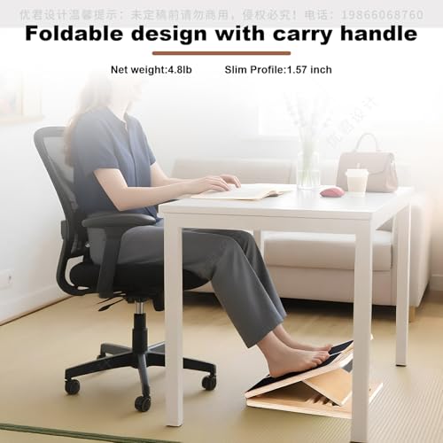 Slant Board for Calf Stretching Adjustable Portable Wooden Incline Board - Calf Stretcher for Squats, Physical Therapy & Pilates - 300Lb Weight Capacity for Calf, AnkleHeel, Knees Leg Support