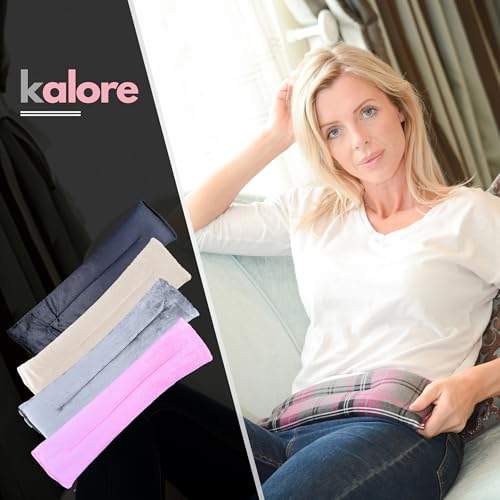 Microwavable Heating Pads for Winter Warmth, Back, Stomach & Head Comfort – Kalore Neck Wrap with Velboa Faux Fur Cover – Even Heat Distribution Hot Compress Bag – Wheat Heat Pad – Unscented – Gray - size: Unscented, style: Plush Grey