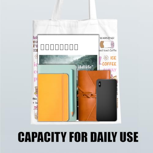 Canvas Tote Bag Gift for Women Girls Friends Shopping Beach Vacation Canvas Tote Bag - color: Coffee