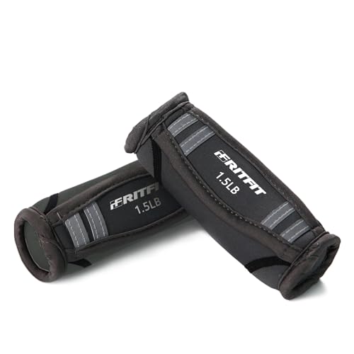 RitFit Soft Hand Weights Set with Reflective Straps Walking Dumbbell - size: 1.5lb each (3lb pair)