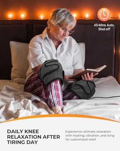 CooCoCo Knee Massager with Heat Cold, Vibration Massage - color: Gray