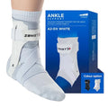 Zamst A2-DX Sports Ankle Brace with Protective Guards For High Ankle Sprains and Chronic Ankle Instability-for Basketball, Volleyball, Lacrosse, Football-White, Left Medium - size: Medium, style: White - Left