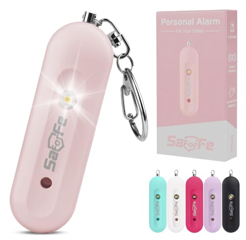 Personal Safety Alarm - Waterproof Rechargeable Security Alarm - 140dB Extra Loud Siren & Strobe Light - Self Defense Keychain - Gift for Women, Teenagers, College Girls, Seniors (Pink) - color: Pink