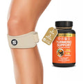 Sleeve Stars Patella Knee Strap and Turmeric Curcumin Supplement Bundle Patellar Tendon Support Knee Brace for Running Sports Arthritis Knee Pain Relief Osgood Schlatter Runner’s Knee Joint Support Mo