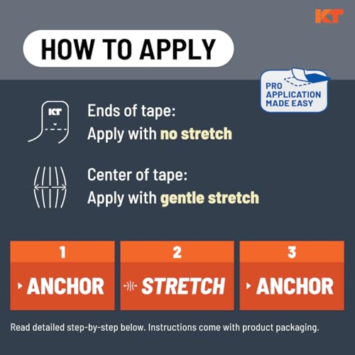KT Tape, Original Cotton, Elastic Kinesiology Athletic Tape, 20 Count, 10” Precut Strips, Blue - color: Blue