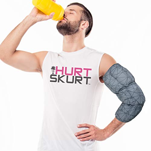 HurtSkurt® Premium Ice Therapy Sleeve – Blackout Large – Stretch-Fit Wearable Cold Compression Wrap for Knee, Leg, Elbow & Ankle Recovery, Durable, Machine Washable, Stays Cold Longer - color: Blackout, size: Large