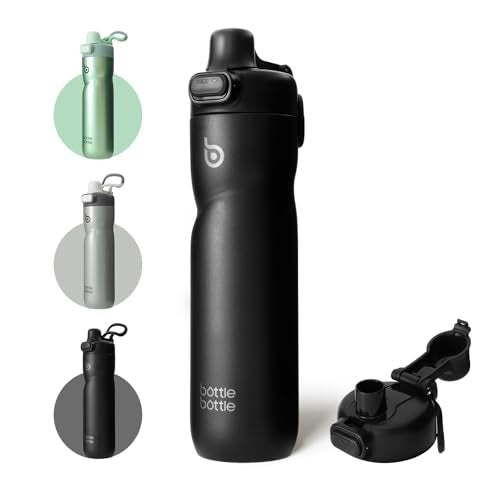 BOTTLE BOTTLE Insulated Water Bottle with Handle 24 oz black - color: black