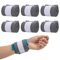6 Pack Ice Pack Extension Straps - 35"x3" Elastic Wrap for Hot & Cold Packs - color: Gray and White